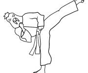 Coloriage et dessins gratuit Poulet act de karate à imprimer