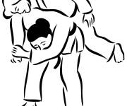 Coloriage Seoi Nage de Judo