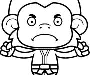 Coloriage Singe maitre d'art martial