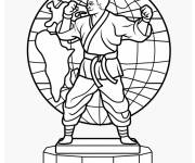 Coloriage Statues de maitre d'art martial