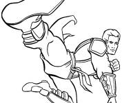 Coloriage Super h&eacute;ros expert d'arts martiaux