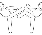 Coloriage Taekwondo emoji facile