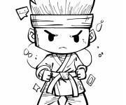 Coloriage Taekwondo enfant drole