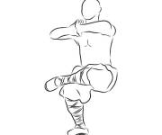 Coloriage et dessins gratuit Tai Chi joueur sur un pied à imprimer