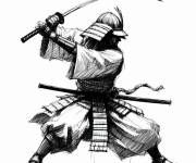 Coloriage Technique d'&eacute;p&eacute;e au Samurai