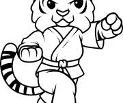 Coloriage Tigra karat&eacute; de dessin anim&eacute;