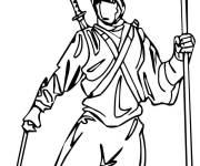 Coloriage Un combattant de Ninja