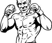 Coloriage Un joueur de Kick Boxing professionnel