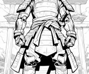 Coloriage Un Samurai connaisseur des arts martiaux