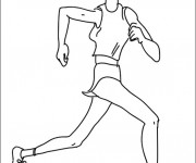 Coloriage Athl&eacute;te heureuse