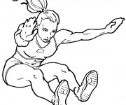 Coloriage Femme Athlete Triple Saut