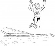 Coloriage Saut en longueur Athlétisme