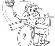 Coloriage Badminton Paralympique