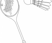Coloriage et dessins gratuit Badminton Sport de Raquette à imprimer