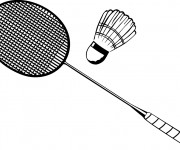 Coloriage Badminton stylisé en noir et blanc