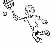 Coloriage Drôle de joueur de tennis