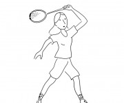 Coloriage Femme joue au Badminton