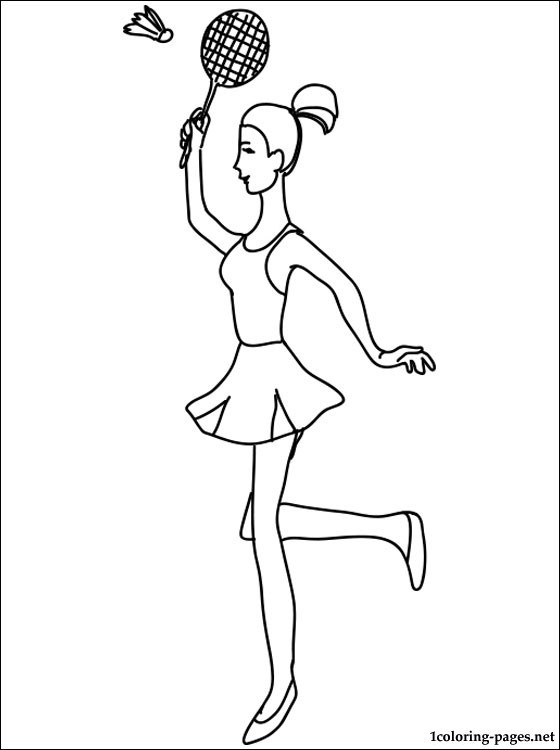 Coloriage et dessins gratuits Femme sympathique joue au Badminton à imprimer