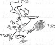 Coloriage Humoristique Badminton