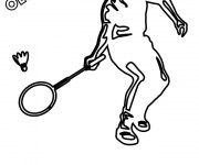 Coloriage Joueur de Badminton stylis&eacute;