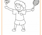 Coloriage et dessins gratuit Joueur mignon de Badminton à imprimer