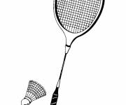 Coloriage Raquette et volant de badminton simple