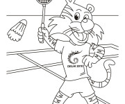 Coloriage Shera joueur de Badminton