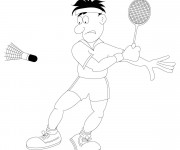 Coloriage Une partie de Badminton