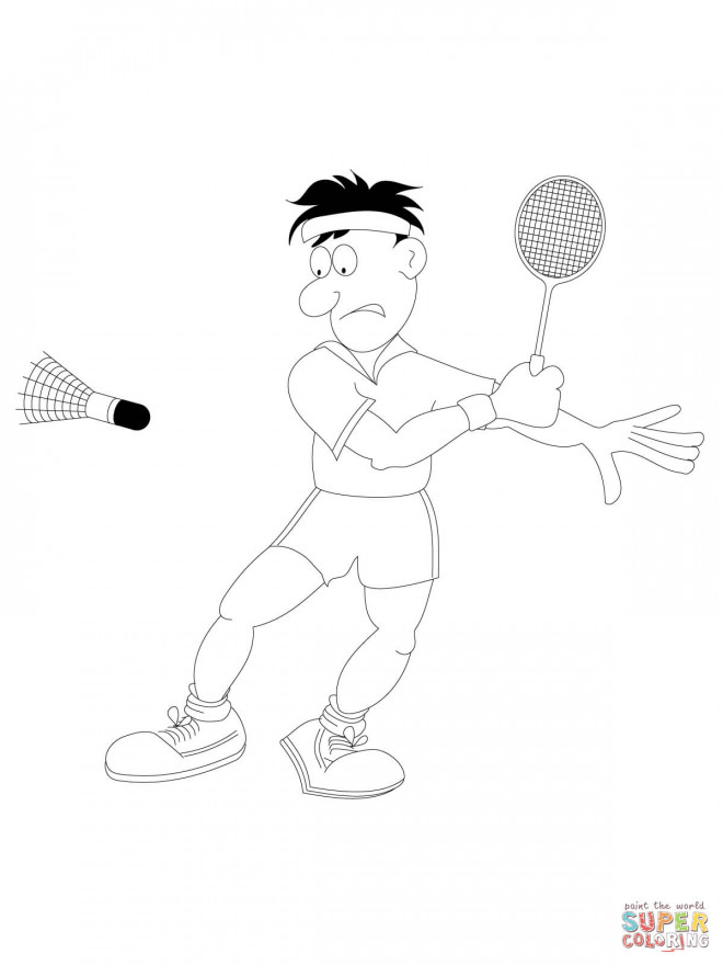 Coloriage et dessins gratuits Une partie de Badminton à imprimer