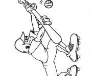 Coloriage Balle de  Baseball glissante