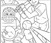 Coloriage Balle de Baseball lanc&eacute;e