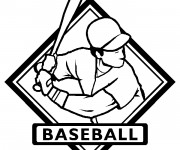 Coloriage Baseball en couleur