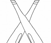 Coloriage Deux battes de Baseball