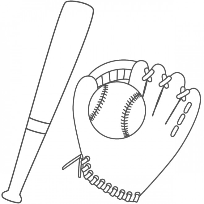 Coloriage et dessins gratuits Éléments de Baseball à imprimer