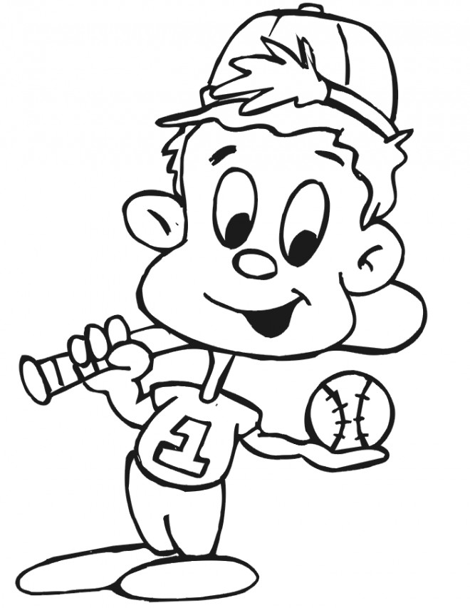 Coloriage et dessins gratuits Enfant qui joue au Baseball à imprimer