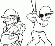 Coloriage et dessins gratuit Frappeur Baseball à imprimer