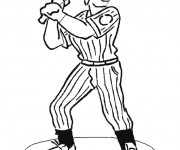 Coloriage et dessins gratuit Frappeur Baseball attend la balle à imprimer