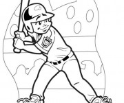 Coloriage Frappeur de Baseball aper&ccedil;oit la balle