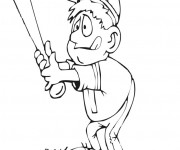 Coloriage Frappeur de Baseball comique