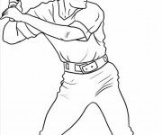 Coloriage Frappeur de Baseball maternelle