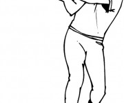 Coloriage Frappeur de Baseball simple
