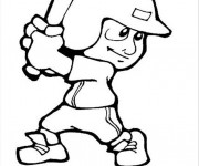 Coloriage Frappeur de Baseball tout petit