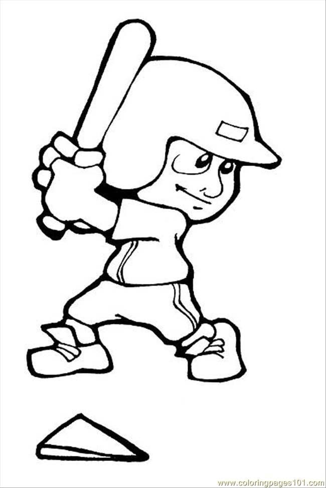 Coloriage et dessins gratuits Frappeur de Baseball tout petit à imprimer