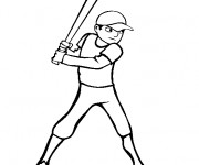 Coloriage Frappeur de Baseball vecteur