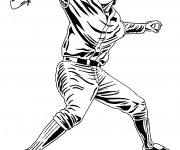 Coloriage Joueur de Baseball à découper