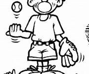 Coloriage Joueur de Baseball humoristique