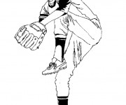 Coloriage Joueur qui lance la balle de Baseball