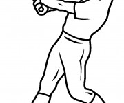 Coloriage Lanceur de Baseball et sa batte