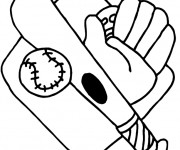 Coloriage Mat&eacute;riels de Baseball