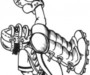 Coloriage Receveur de Baseball &eacute;quip&eacute;